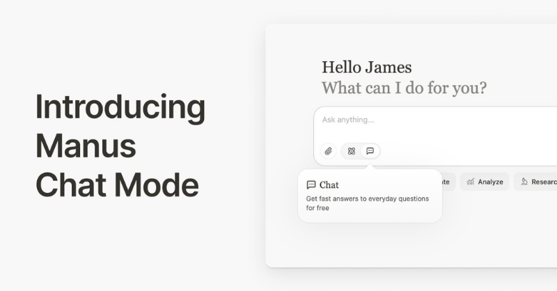 Manus công bố Chat Mode miễn phí