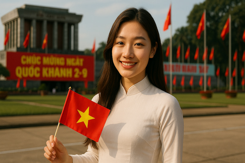 Ảnh cô gái mặc áo dài Việt Nam phong cách điện ảnh
