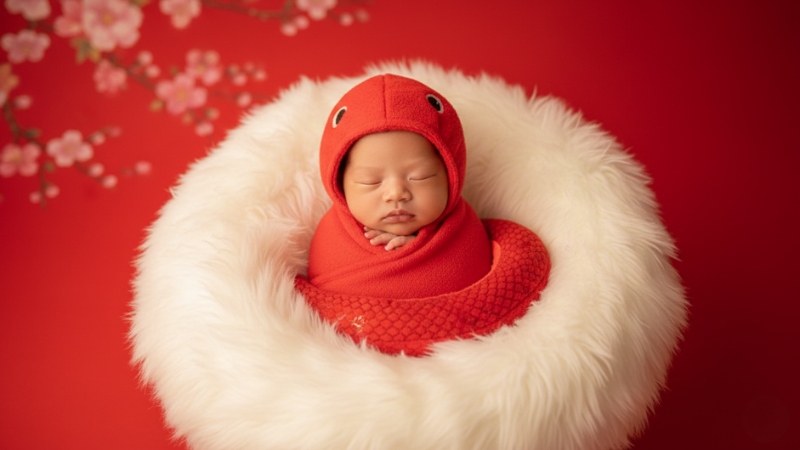 Prompt ảnh newborn cho bé tuổi rắn