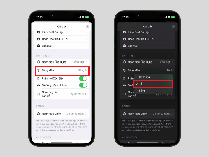 Bật Dark Mode trên ứng dụng ChatGPT