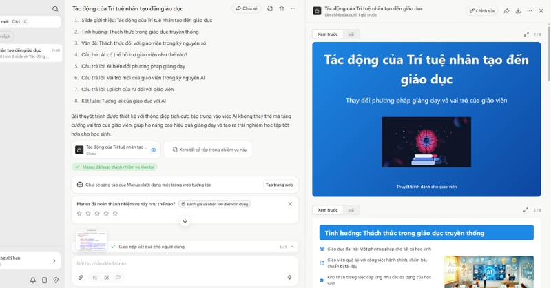 Các slide được Manus AI