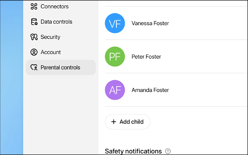 Vào Parental Controls và chọn Add child để kích hoạt tính năng kiểm soát
