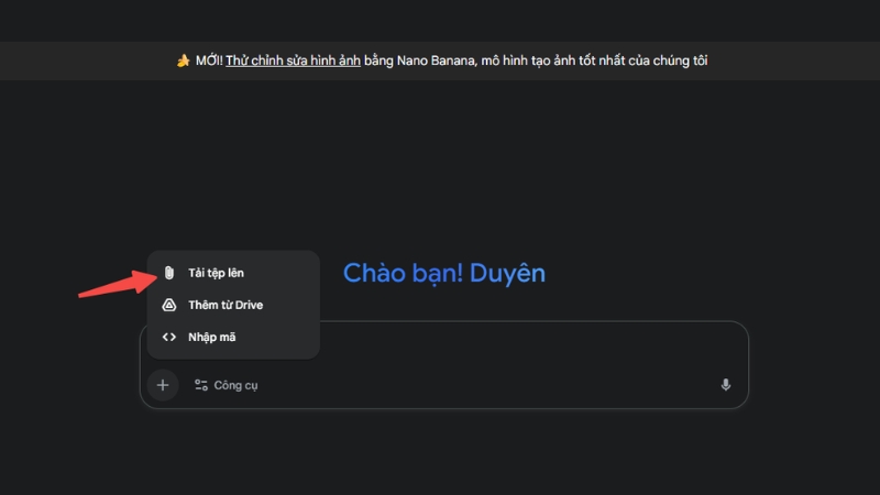 Cách tải ảnh tham chiếu lên Gemini