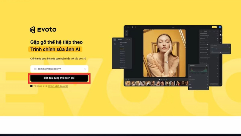Cài đặt Evoto AI