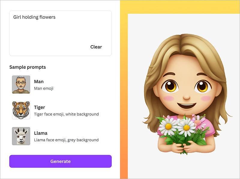 Canva thiết kế emoji bằng văn bản