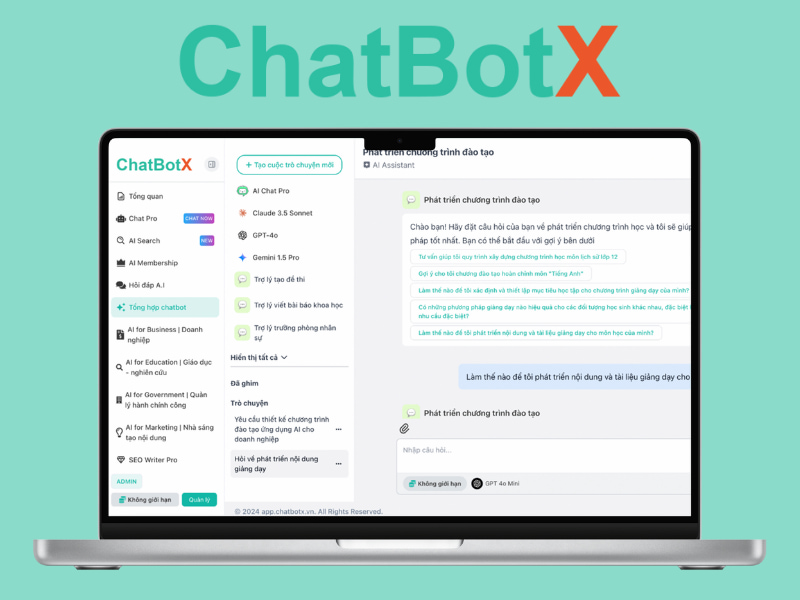 Công cụ AI soạn giáo án ChatbotX 