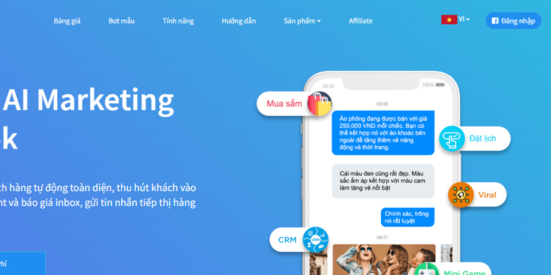 Nhấn chọn biểu tượng “Đăng nhập bằng Facebook”
