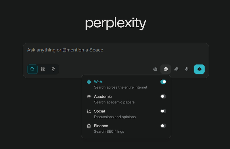 Thu hẹp phạm vi tìm kiếm trên Perplexity AI