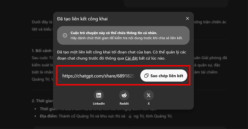 Chọn Sao chép liên kết