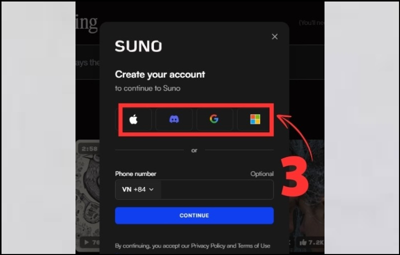Đăng ký tài khoản Suno AI để trải nghiệm tạo nhạc từ văn bản 