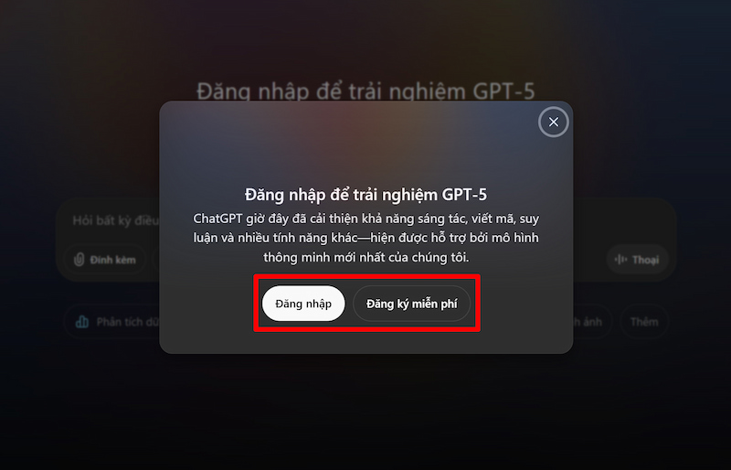 Đăng nhập vào ChatGPT