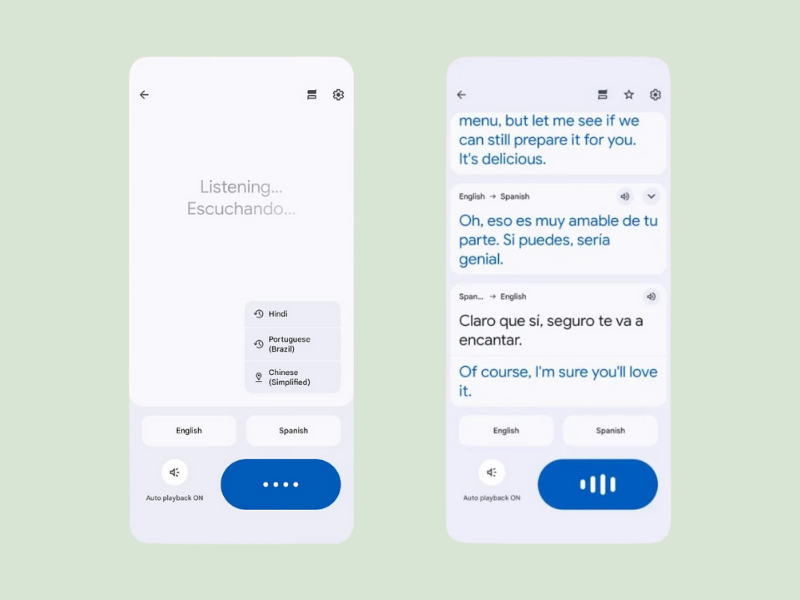 Google Dịch phiên dịch trực tiếp bằng AI