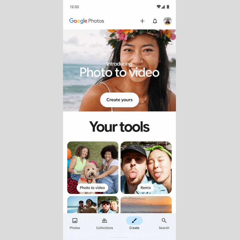 Google Photos chuyển ảnh thành video bằng AI