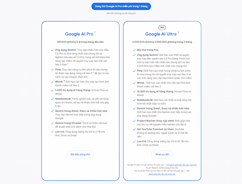 Google Veo 3 tại Việt Nam thông qua gói Google AI Pro