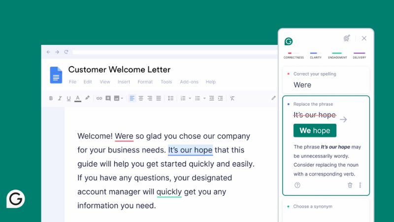 Grammarly AI chỉnh sửa văn bản