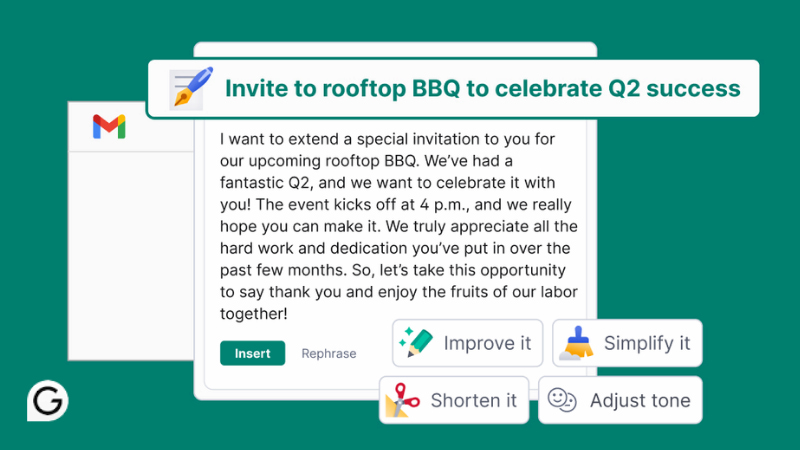 Grammarly AI tạo nội dung