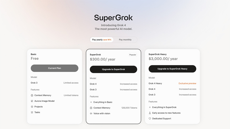 Grok 4 có giá cả tương đối đắt đỏ