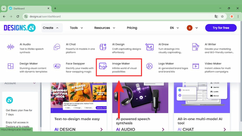 Image Maker trên Designs AI