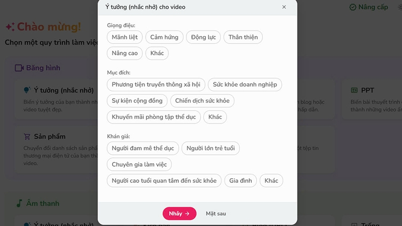 Thiết lập các mục mà Fliki AI yêu cầu