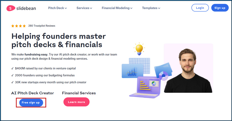 Chọ Free sign up để bắt đầu đăng ký tài khoản 