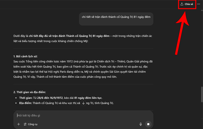 Nhấn vào biểu tượng Chia sẻ