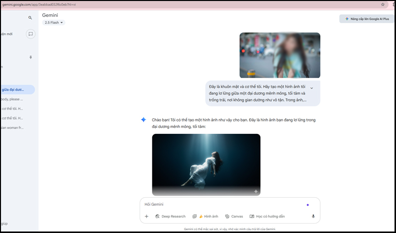 Mở Gemini và nhập Prompt để tạo ảnh