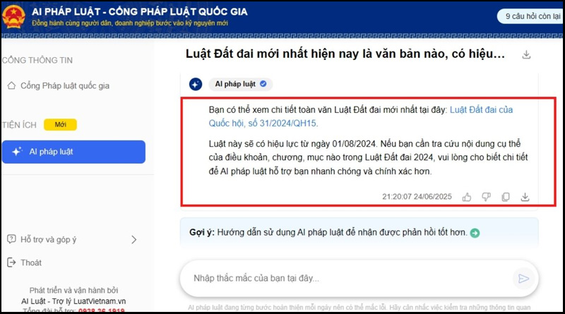 Đợi phản hồi từ hệ thống