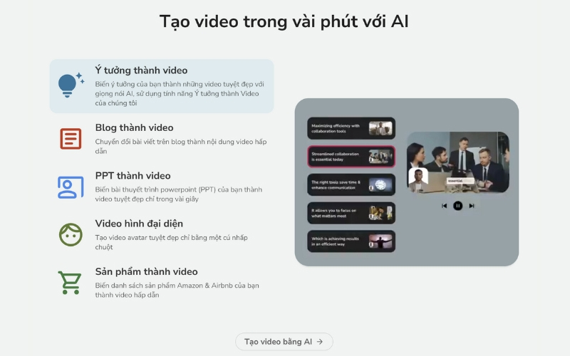 Fliki AI cung cấp một loạt tính năng mạnh mẽ