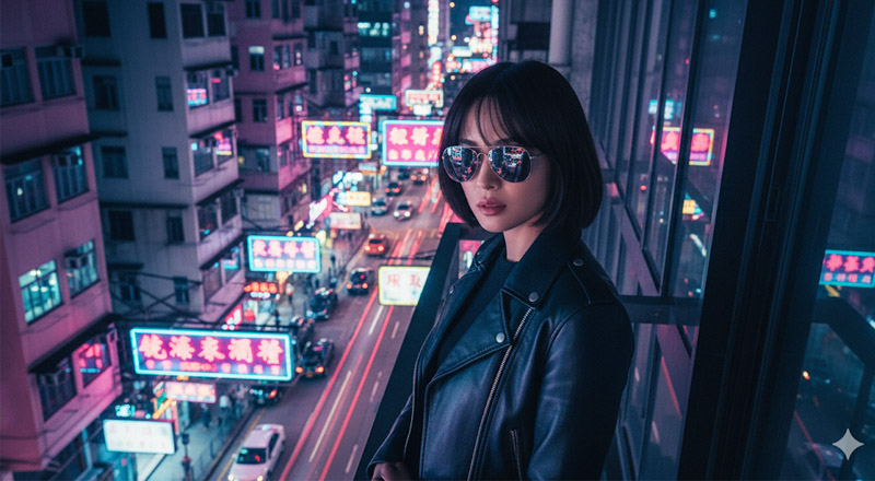 Tạo ảnh Hong Kong phong cách cyberpunk hiện đại