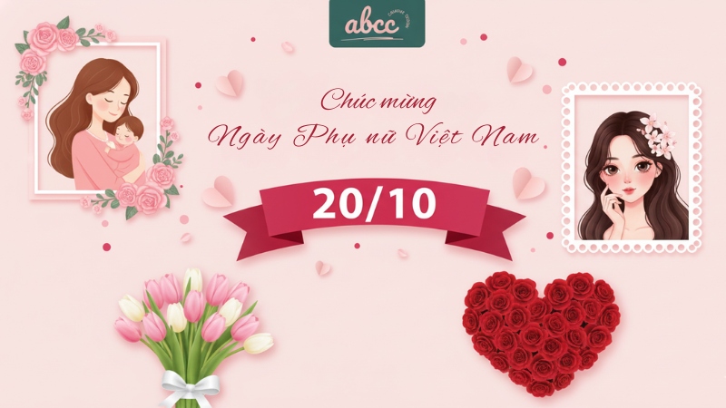 Mẫu poster 20/10 có gắn logo thương hiệu