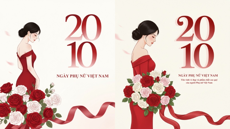 Poster 20/10 phong cách tối giản