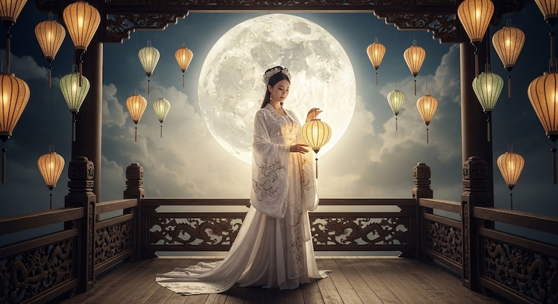 Tạo ảnh cô gái trong vai Hằng Nga với Imagen 4