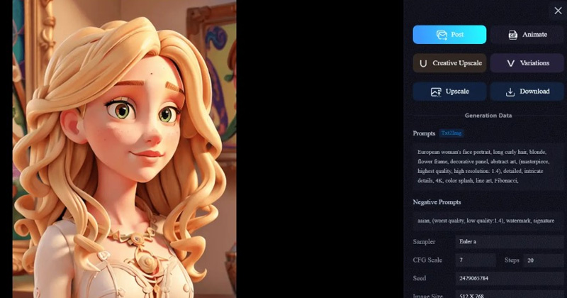 SeaArt AI tích hợp trình chỉnh sửa ảnh Swift AI