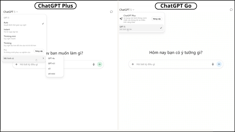 ChatGPT Plus cho phép chọn mô hình linh hoạt
