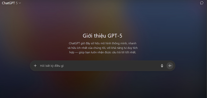 Sử dụng ChatGPT-5 miễn phí