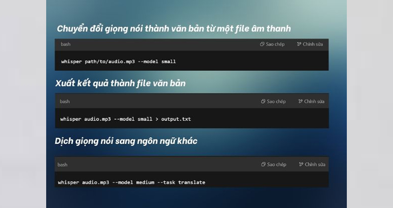 Bắt đầu trải nghiệm Whisper AI