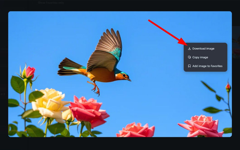 Nhấn Download image để tải về ảnh đã tạo 