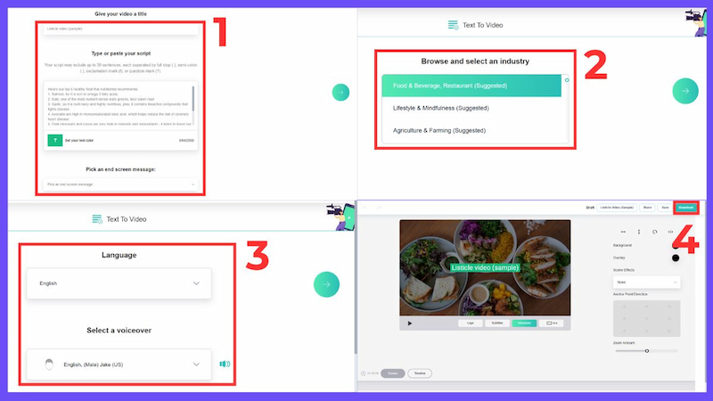 Tạo video từ văn bản trên Designs AI