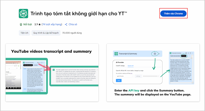 Tóm tắt ChatGPT Youtube không giới hạn