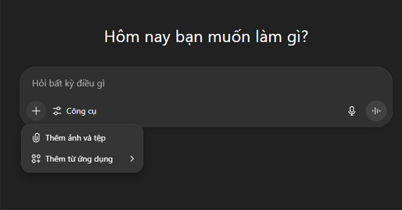 Bạn truy cập trang chủ ChatGPT và chọn vào dấu cộng