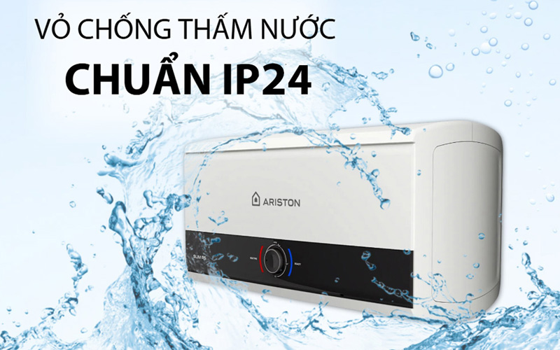 Vỏ máy của Ariston SLIM3 15 RS VN đạt chuẩn chống thấm IP24