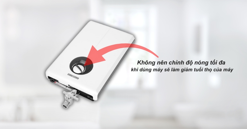Không nên để máy nước nóng Stiebel Eltron ở nhiệt độ tối đa