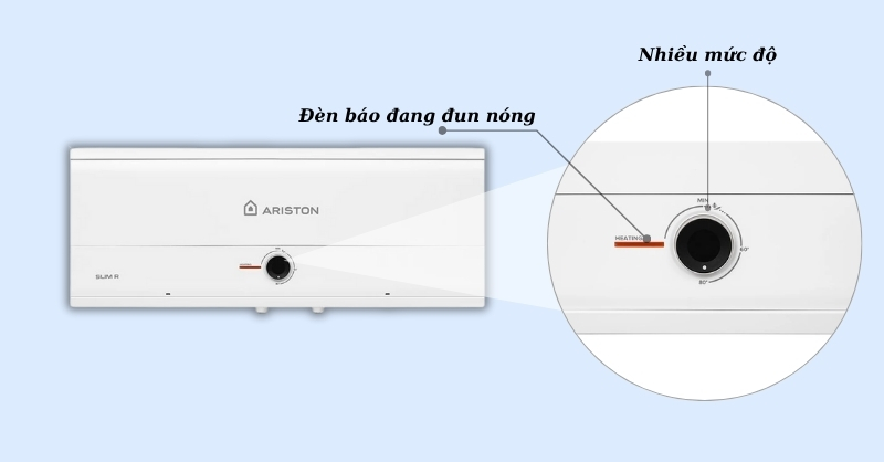 Máy Nước Nóng Gián Tiếp Ariston 2500W SLIM3 20 R MT 20 Lít giúp bạn dễ dàng nhận biết tình trạng thực tế