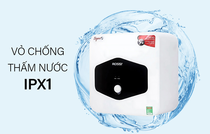 Máy Nước Nóng Gián Tiếp Rossi Eleganz-C 30 lít REC30SQ chống thấm nước IPX1