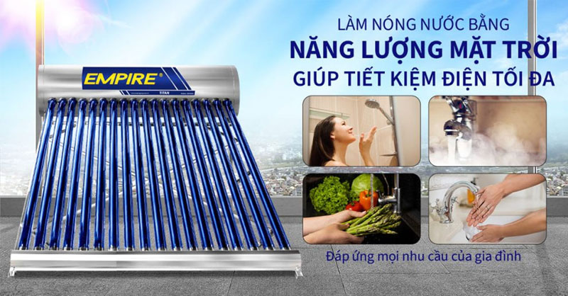 Máy nước nóng năng lượng mặt trời tiết kiệm chi phí