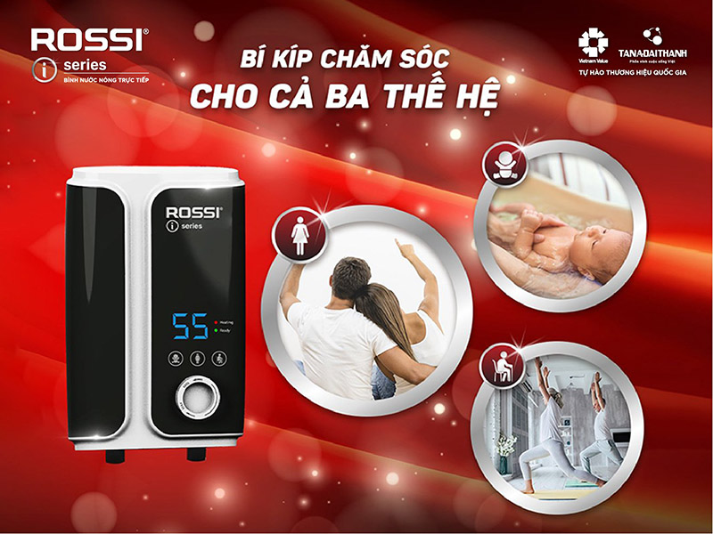 Máy nước nóng Rossi đáp ứng nhu cầu sử dụng nước nóng đa dạng