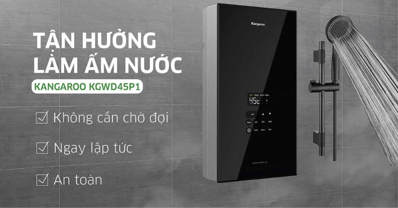 Máy Nước Nóng Trực Tiếp Kangaroo KGWD45P1 có trang bị vòi sen