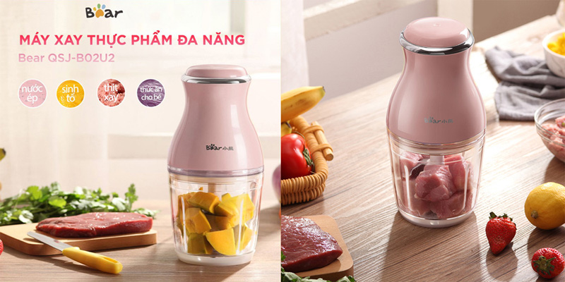 Máy xay thịt Bear sở hữu thiết kế nhỏ gọn, trọng lượng lý tưởng
