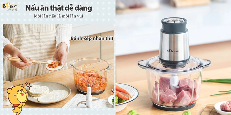 Máy Xay Thịt Đa Năng Bear QSJ-B03Y7 2.0 Lít là thiết bị nấu ăn lý tưởng
