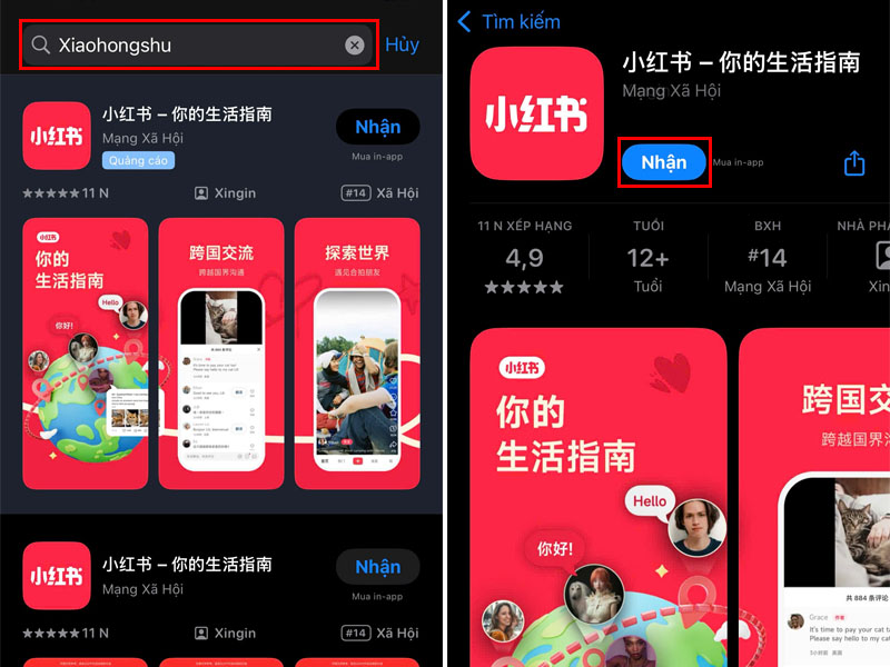 Các bước tải ứng dụng Xiaohongshu về điện thoại